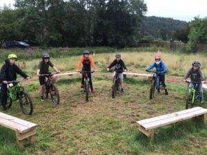 Photograph of stow bikers on proposed pump track site